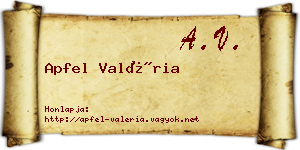 Apfel Valéria névjegykártya